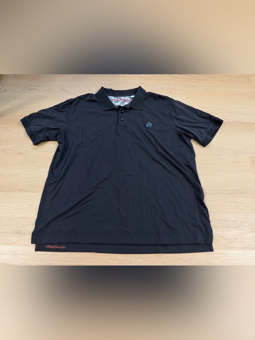 Robert Graham Polo Shirt Mens Size XL Skull Embroidered Logo Classic Fit Navy